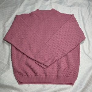 Kate Collins Pink Mock Neck Sweater